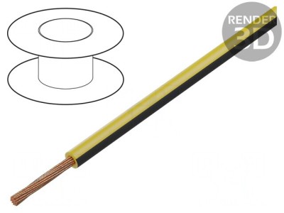 Cablu Electric FLRY-B 1x0,75mm2 Cu PVC Galben-Negru 60V foto