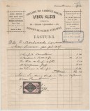 Romania, Iancu Klein, Depozit de olarie albastra, Factura, Craiova, 1902