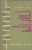 Proprietatile si alegerea metalelor folosite in industria constructoare de masini - Constantin Vasile