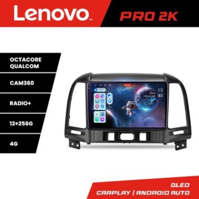 Navigatie Hyundai Santa Fe Lenovo Kit-008 8 core QLED 2K 12+256 360 Android Waze USB Navigatie Internet Youtube Radio CarStore Technology foto