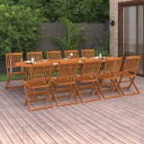 Gossi set mobilier de gradina 11 piese 280x90x75cm, lemn masiv acacia