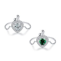 Inel Reglabil cu Cristal &icirc;n Formă de Inimă &ndash; Eleganță și Strălucire Cod ARG175C