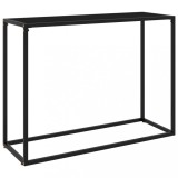Masă consolă, negru, 100x35x75 cm, sticlă securizată