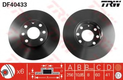 Disc frana OPEL ASTRA G Combi (F35) (1998 - 2009) TRW DF4043 foto