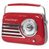 Radio retro FM portabil Madison 15W cu functie bluetooth, AUX - rosu