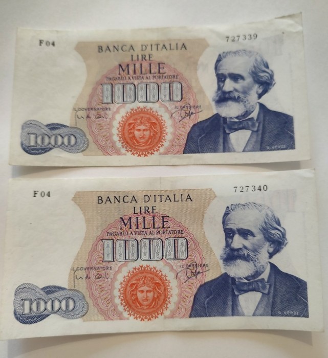 Italia - 1000 Lire 1962 - consecutive