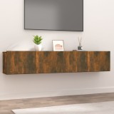 VidaXL Comode TV, 2 buc., stejar afumat, 80x30x30 cm lemn prelucrat