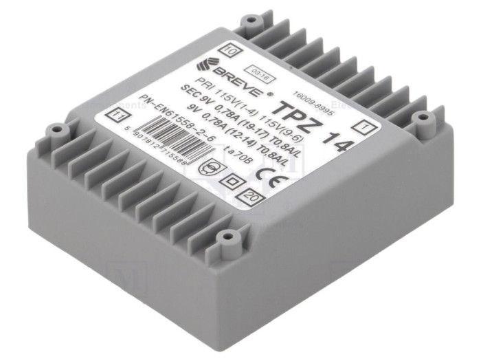 Transformator alimentare 14VA 9V PCB