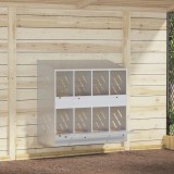 VidaXL Cutie pentru pui cu 8 compartimente, metal argintiu galvanizat