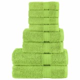 VidaXL Set de prosoape premium SOLUND, 8 piese, verde măr, 600 g/m&sup2;