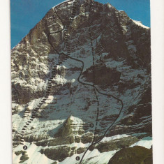 SH1-Carte Postala-ELVETIA , Eiger-Nordwand , Circulata 1974