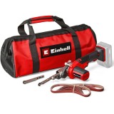 Slefuitor pe acumulator Einhell Expert TE-BF 18 Li-solo, 18 V, 250 - 1700 RPM, 40x457 mm dimensiune slefuire, geanta transport, 12 hartii de slefuit (