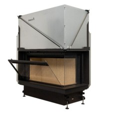 Focar de șemineu - Quattro 90 R Premium Edition &ndash; Colț panoramic dreapta, 2 suprafețe vitrate, 14.8 KW, randament >80%