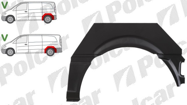 Segment reparatie aripa spate MERCEDES VITO/ VIANO (W639), 01.2003-10.2010, partea stanga, POTRYKUS,