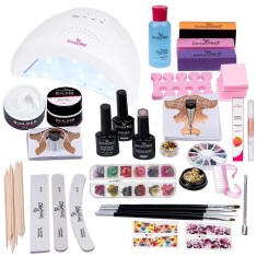 Kit Unghii Gel pentru Manichiura French - Promotie #53 + CADOU Set 4 Pensule