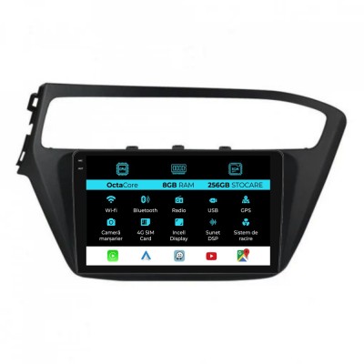 Navigatie Dedicata Hyundai I20 (2014-2020), 9Inch, 8Gb Ram, 256Gb Stocare, Carplay foto