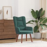 fotoliu relaxant vidaXL catifea verde &icirc;nchis