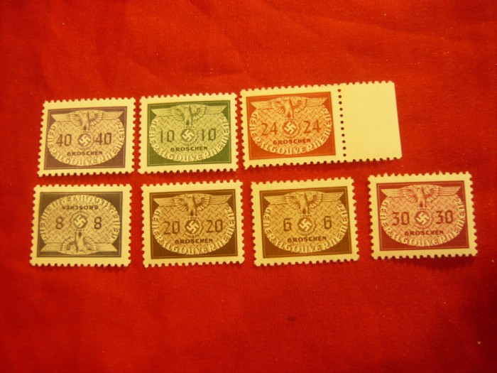 Serie mica - General Gouvernement 1940 - Dienst marke -format mic , 7 val.