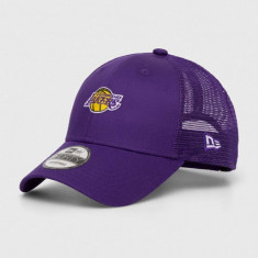 New Era sapca culoarea violet, cu imprimeu, LOS ANGELES LAKERS