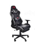 SCAUN DE GAMING, CU SUPORT PENTRU PICIOARE, GRI,