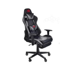 SCAUN DE GAMING, CU SUPORT PENTRU PICIOARE, GRI,