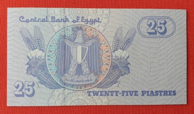 25 Piastres - Egipt - Bancnota veche - in stare foarte buna foto