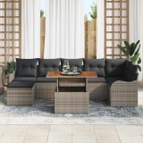 vidaXL Set de canapele pentru grădină 8 pcs Gri Rattan poli 3358225