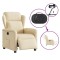 Fotoliu rabatabil electric, crem, material textil - 12