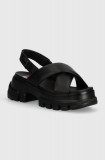 Tommy Jeans sandale TJW CHUNKY CITY SANDAL femei, culoarea negru, cu platforma, EN0EN02525