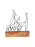 Decoratiune Bystag, lemn/metal, maro/negru, 30 x 35 x 3,5 cm