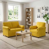 Cumpara ieftin Set de canapea 2 buc. Galben Catifea