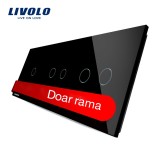 Cumpara ieftin Panou touch triplu Livolo din sticla neagra pentru 1 simplu si 2 duble