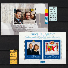 Timbre Liechtenstein, 1992, 1993 | Aniversări familia regală | 2x Coliţe - MNH