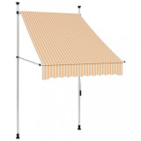 Gossi copertina retractabila manual, dungi portocaliu si alb, 100 cm