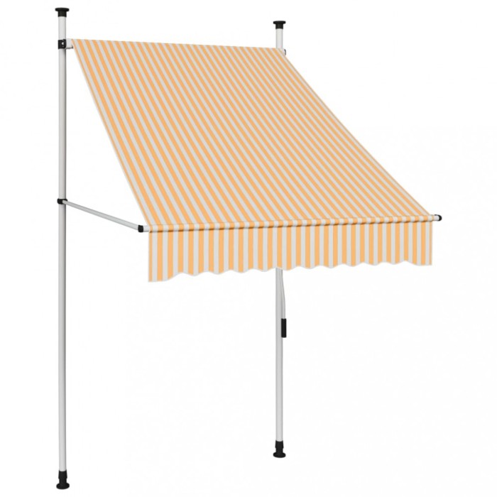 Gossi copertina retractabila manual, dungi portocaliu si alb, 100 cm