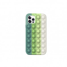 Husa de protectie POP IT compatibila cu IPhone 11 Pro, Verde/Gri