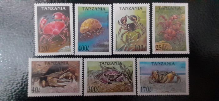 Tanzania-Fauna,fauna marina,crabi-serie completa ,nestampilate MNH (C1)