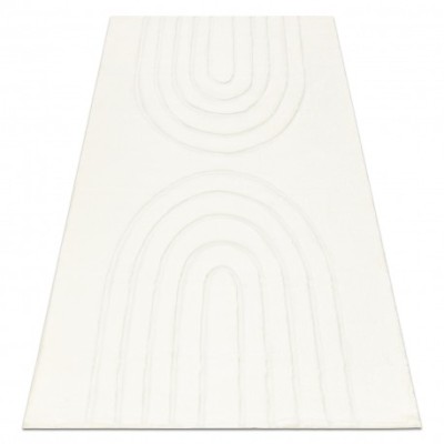 Covor lavabil CURVY alb 11 Arches, structural, reliefat, plus, 200x290 cm foto