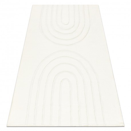 Covor lavabil CURVY alb 11 Arches, structural, reliefat, plus, 200x290 cm