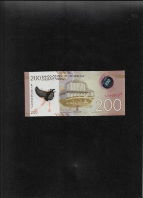 Nicaragua 200 cordobas 2014 seria18360697 unc polimer foto