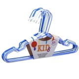 Set 10 umerase, pentru hainutele copiilor, metalice, albastru/alb, 29 x 17 cm