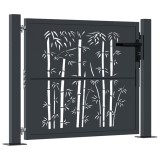 Cumpara ieftin Poarta de gradina antracit 100x100 cm otel design bambus