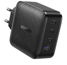 INCARCATOR retea Ugreen, &quot;CD104&quot; Quick Charge 3.0 65W, 3 x USB Type-C 5V/3A, 1 x USB 5V/3A, negru &quot;70774&quot; (timbru verde 0.18 lei) - 6957303877744