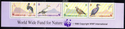 GIBRALTAR 1991, Fauna, Pasari, WWF, serie neuzata, MNH foto