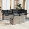 VidaXL Set de canapele pentru grădină 7 pcs Gri deschis Rattan poli 3346422