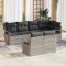 vidaXL Set de canapele pentru grădină 7 pcs Gri deschis Rattan poli 3346422