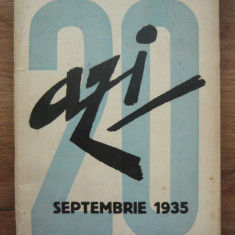 AZI - REVISTA LUNARA DE LITERATURA, CRITICA SI ARTA- AN 4, Vol. 20, sept. 1935