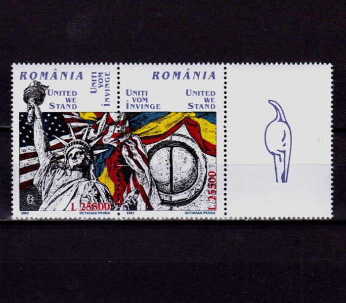✅RO 2002 , LP 1581 ,&quot;Uniti vom invinge &quot; ,serie+vinieta (una din cele 3 !) ,MNH