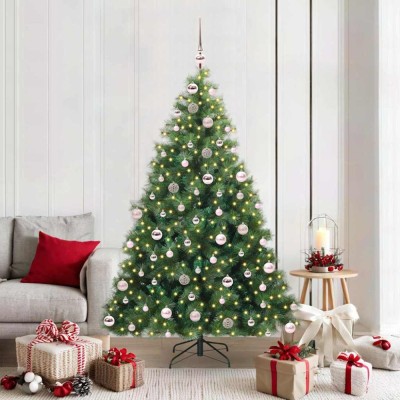 vidaXL Brad de Crăciun artificial cu 300 LED Verde 180 cm PE și PVC 3397785 foto