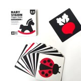 Set 20 carti pentru stimulare vizuala si cognitiva bebelusi, tip Montessori, cu imagini alb, negru,